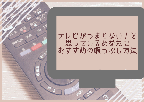 テレビがつまらないと思っているあなたにおすすめの暇つぶしの方法 フラワーブログ